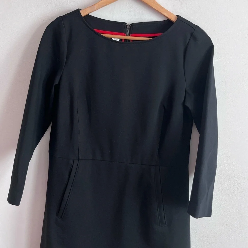 SPANX The Perfect A Line Dress Ponte Stretch 3/4 Sleeve Classic Black Size M